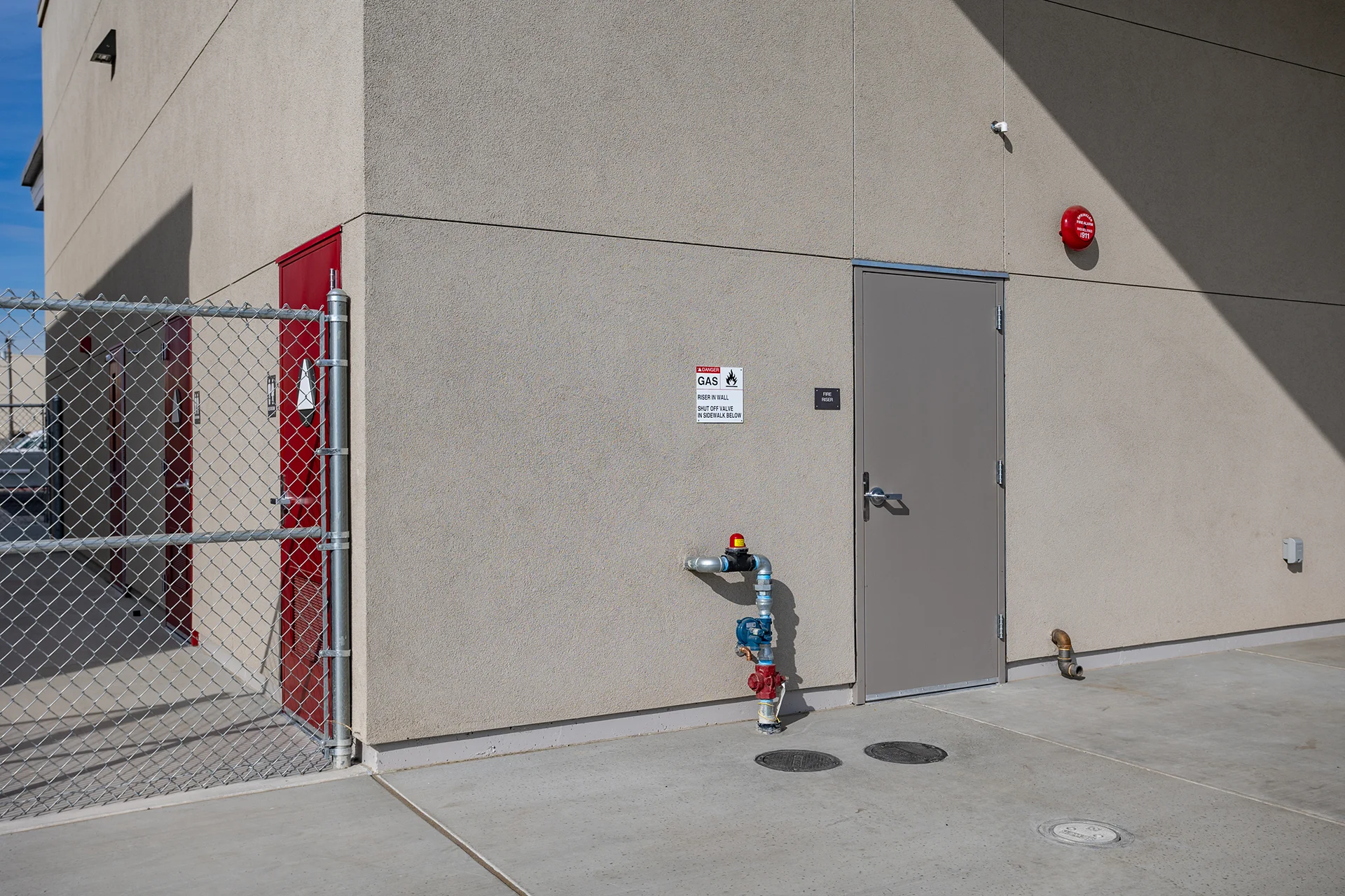 Utility Service Connections and Building Access Door